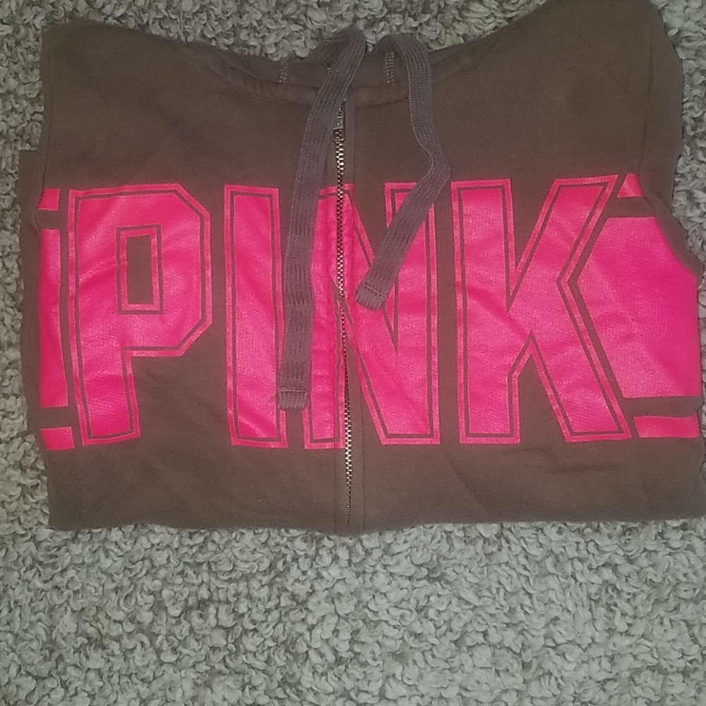 PINK zip up sweater